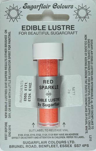 Sugarflair Edible Lustre Colour Red Sparkle